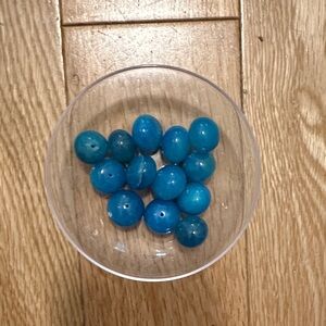 Ocean colored glass beads - qty 13